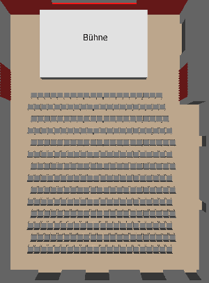 Bestuhlung: 250 Sitzplätze ohne Platznummern